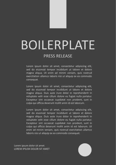 Boilerplate Press Release Template