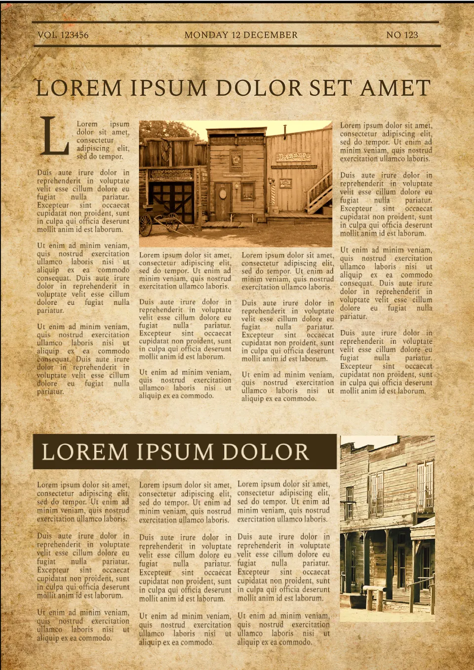 Old West Newspaper Template Page 2