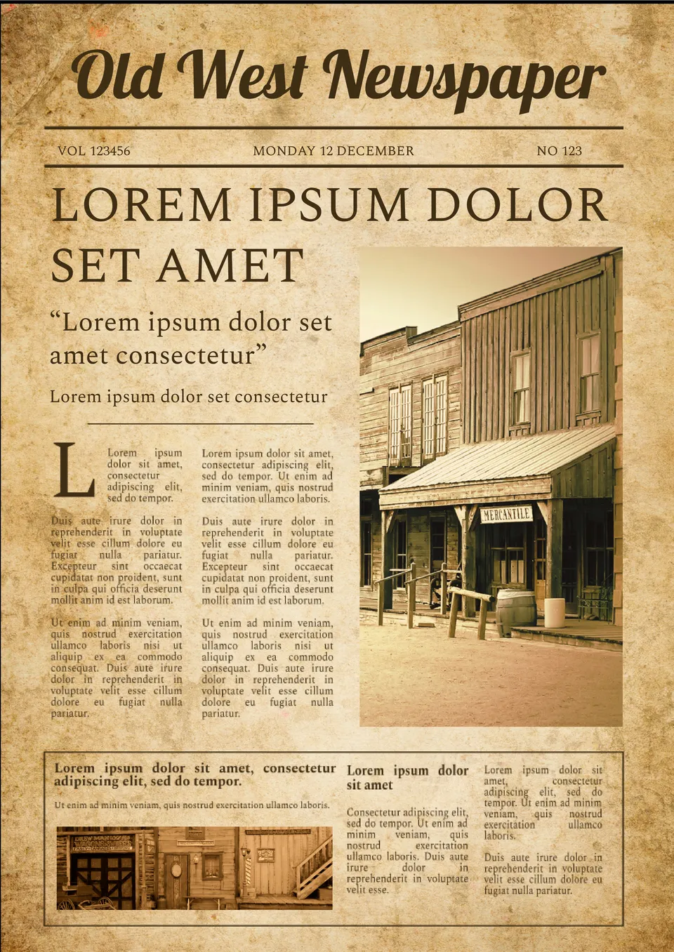 Old West Newspaper Template