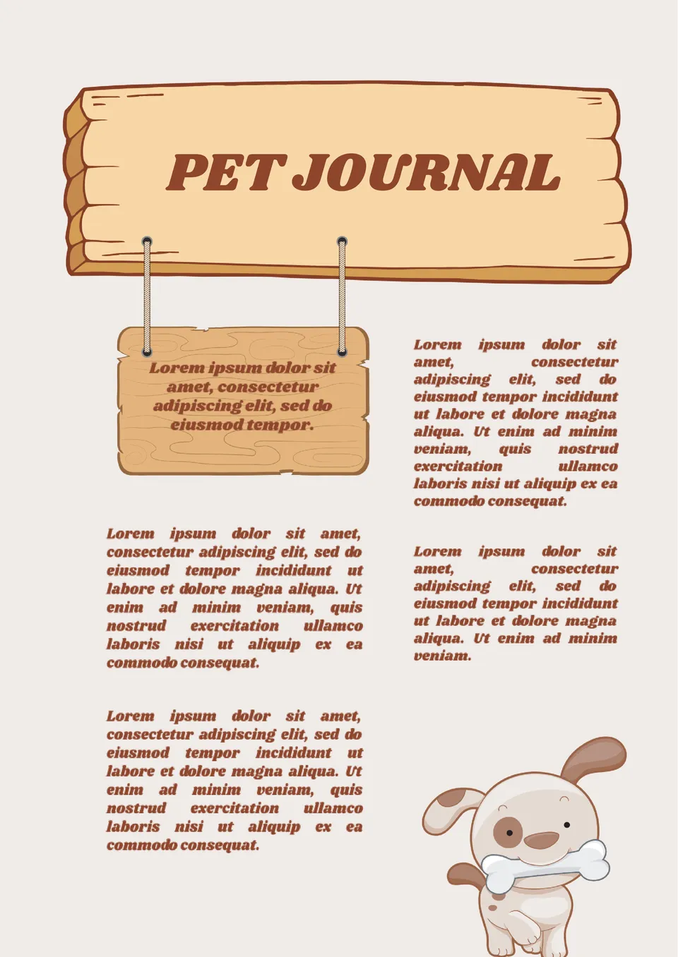 Pet Journal Template