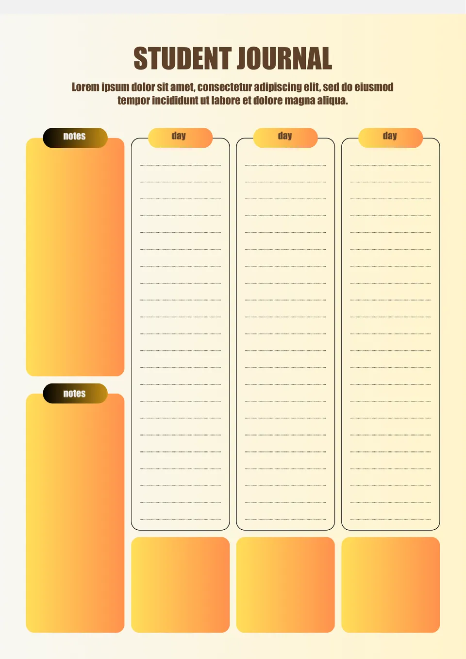 Student Journal Template