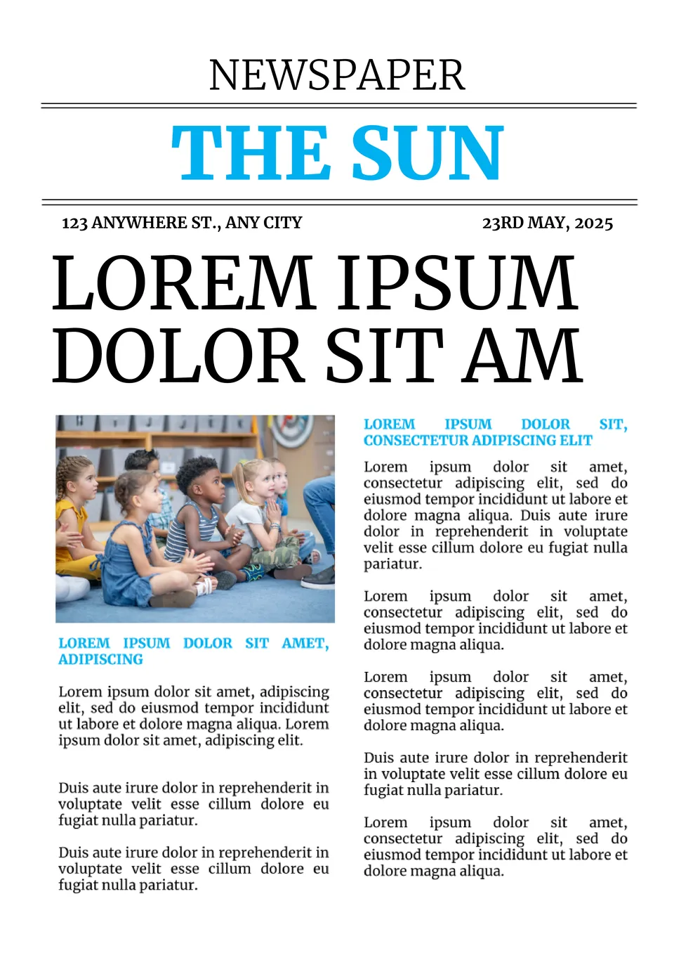 The Sun Newspaper Template