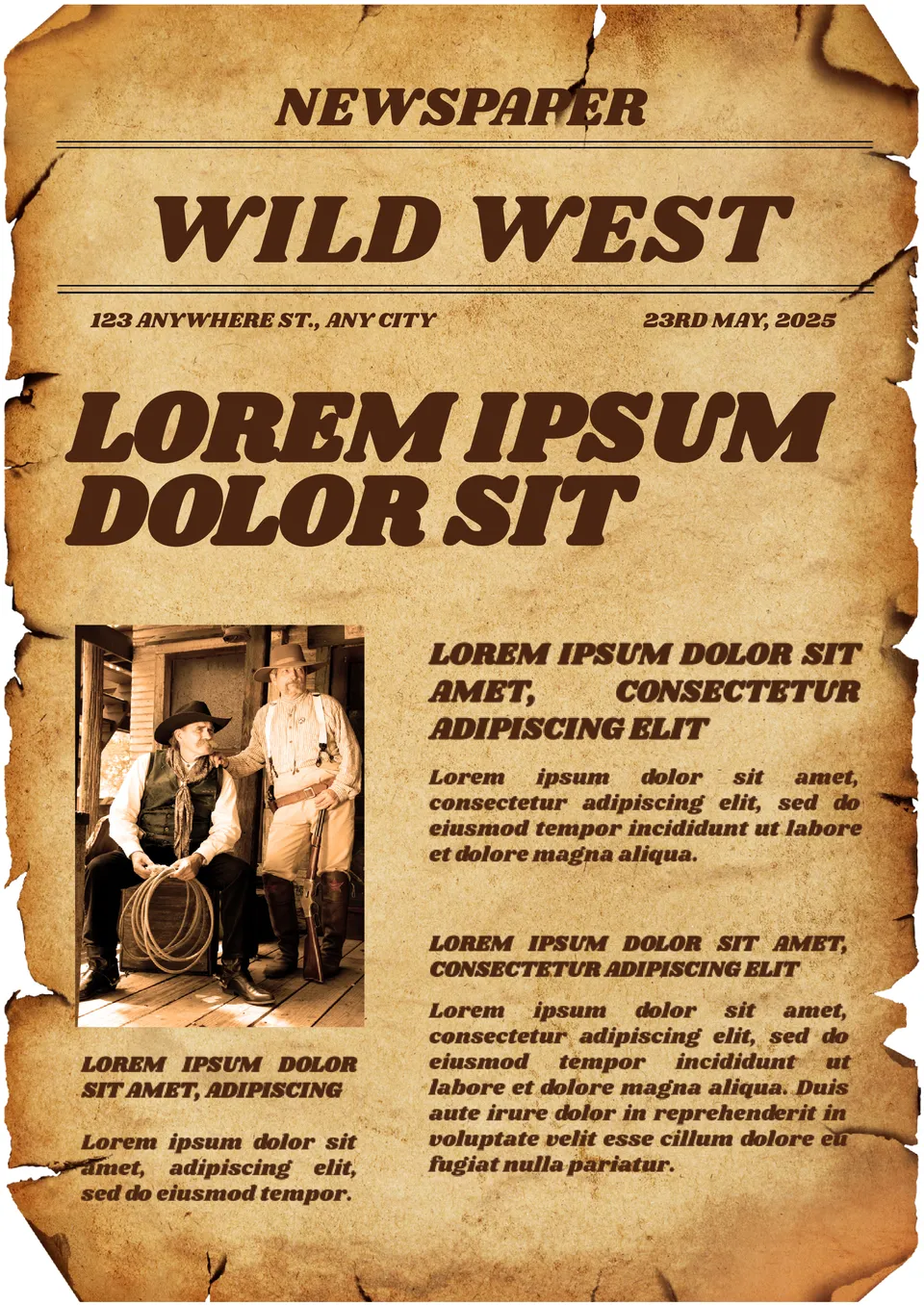 Wild West Newspaper Template