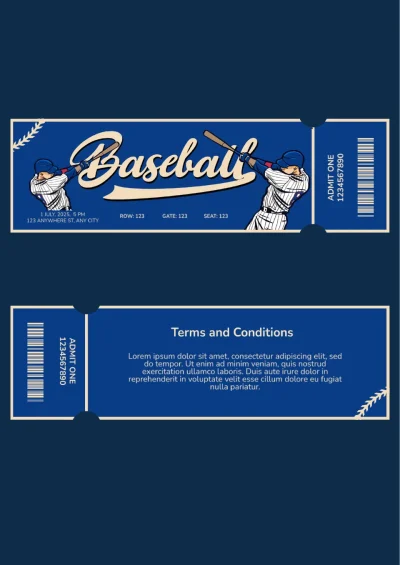 Baseball Ticket Template