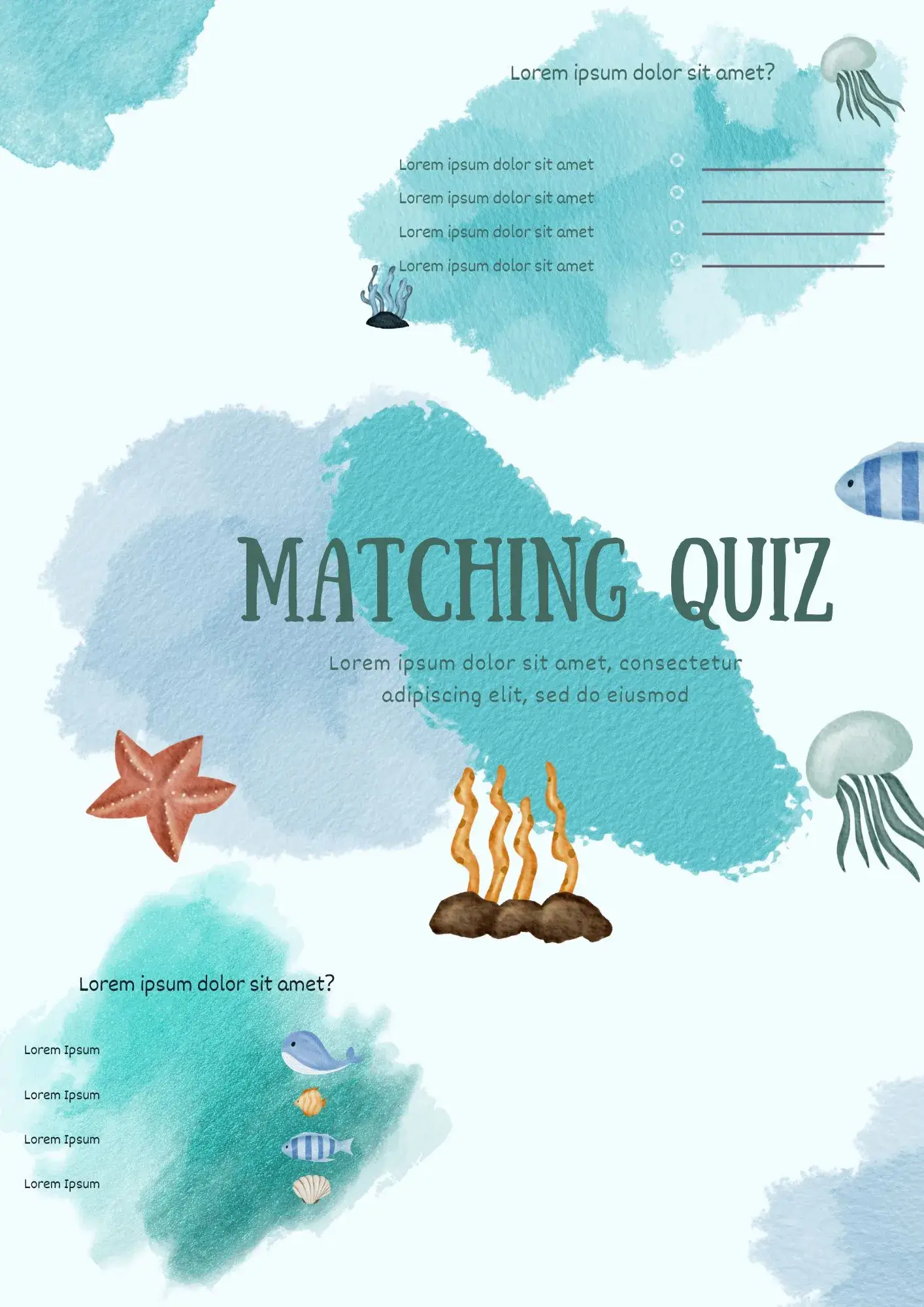 Matching Quiz Template