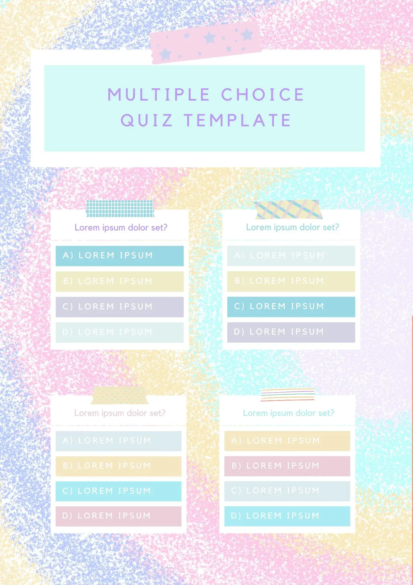 Multiple Choice Quiz Template