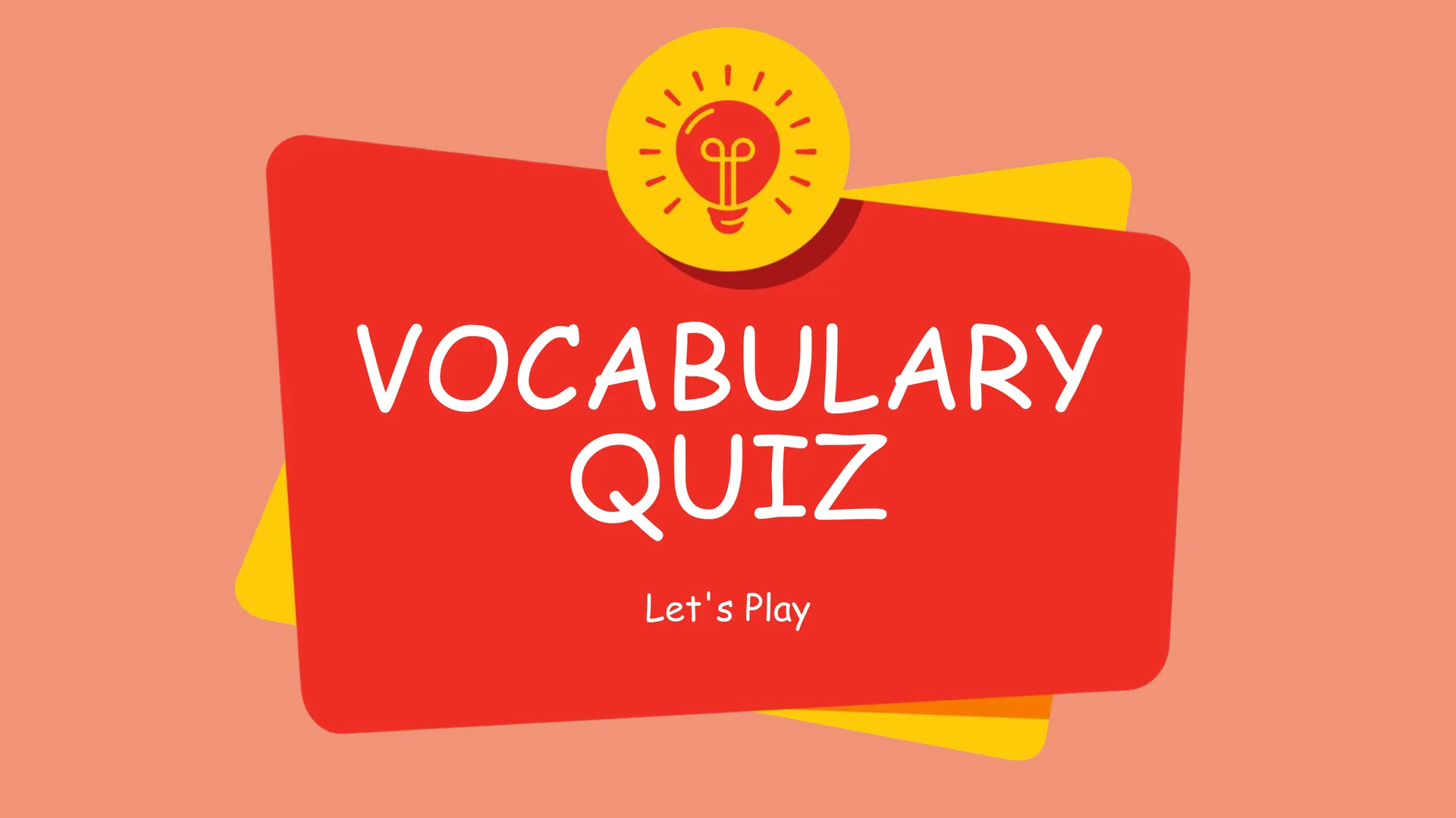 Vocabulary Quiz Template