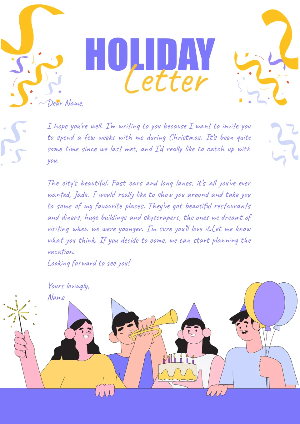 Holiday Letter Template