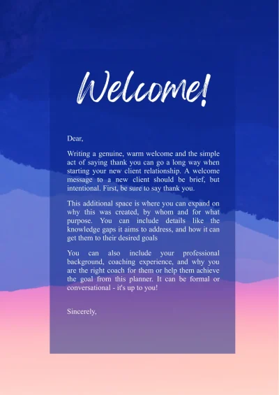 Welcome Letter Template