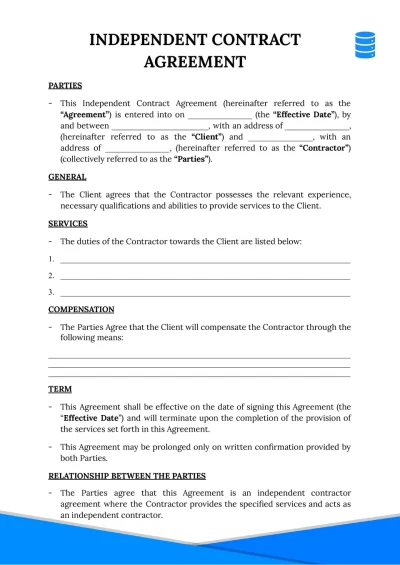 Agreement Contract Template