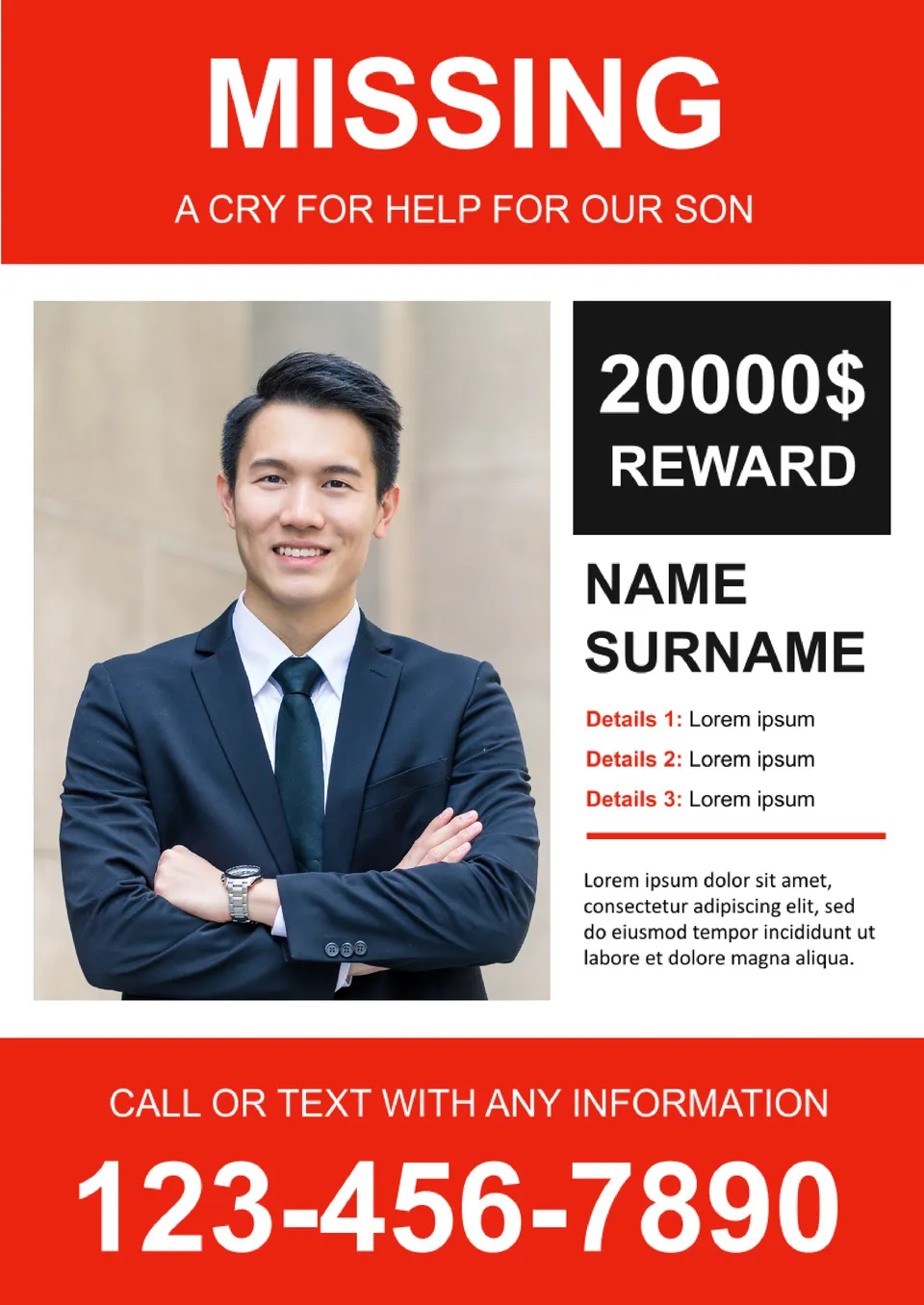 Missing Person Newspaper Template