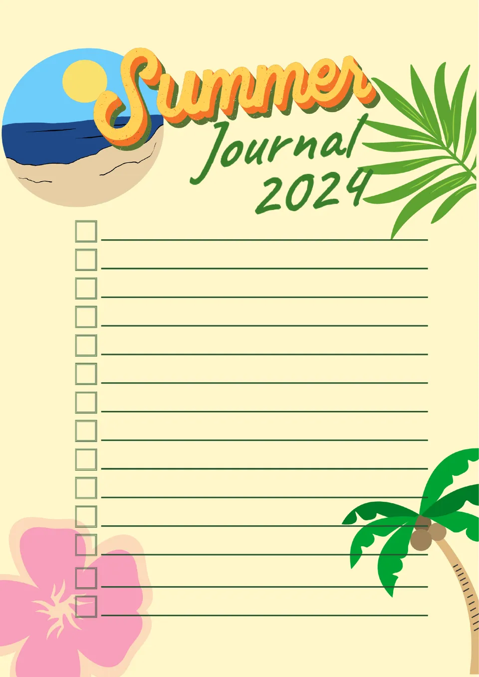 Summer Journal Template