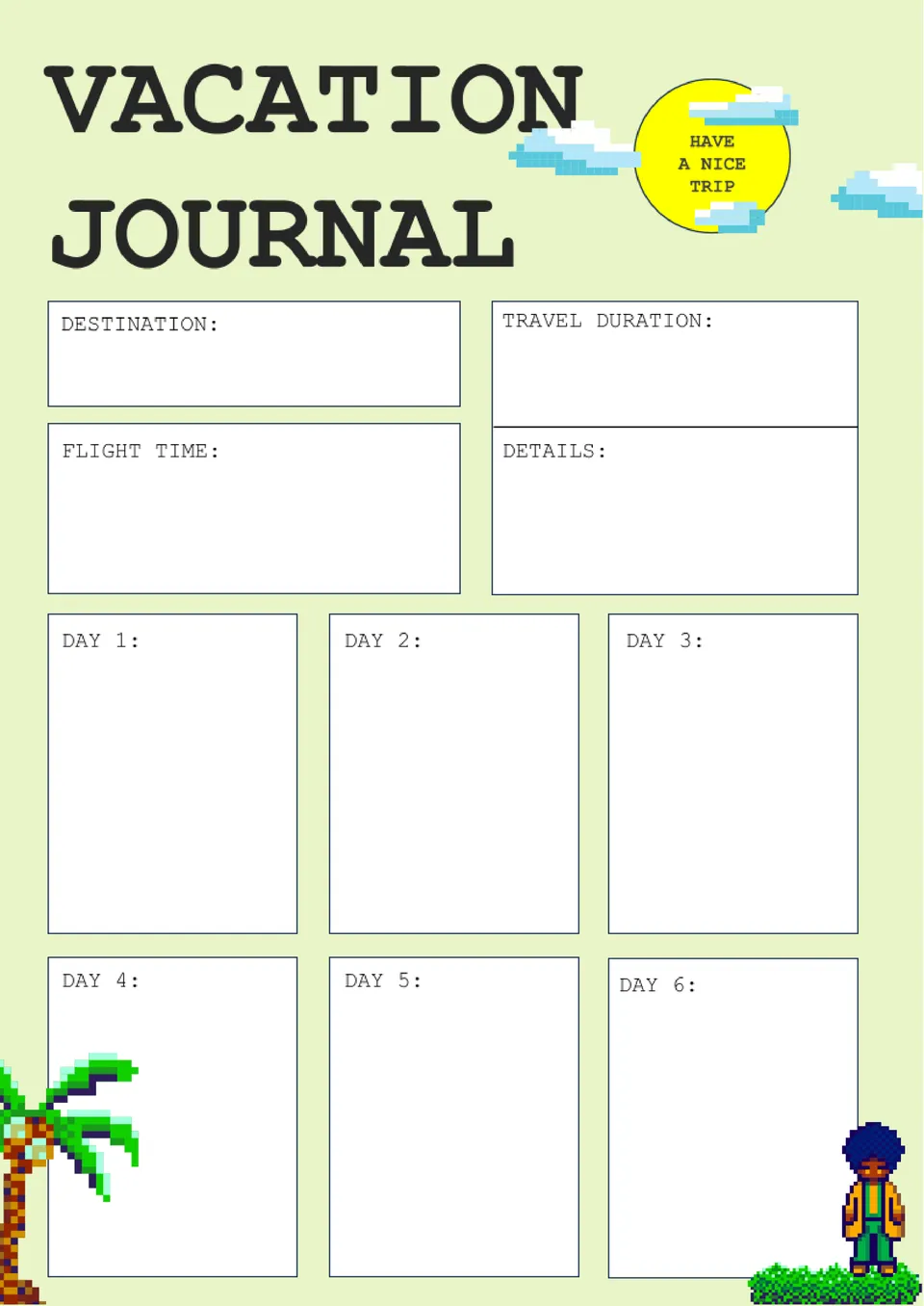 Vacation Journal Template