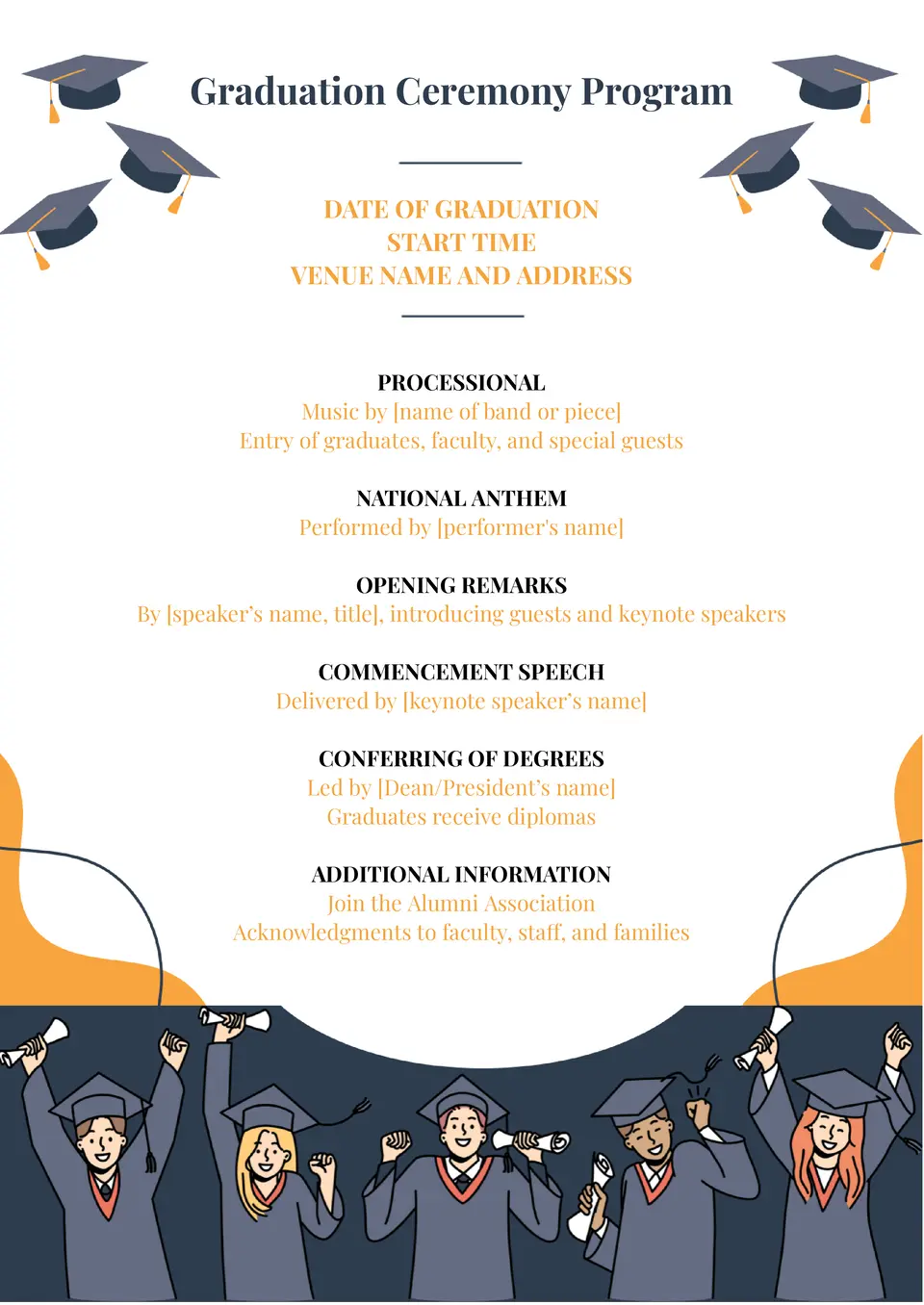 Free Graduation Program Template For Google Docs