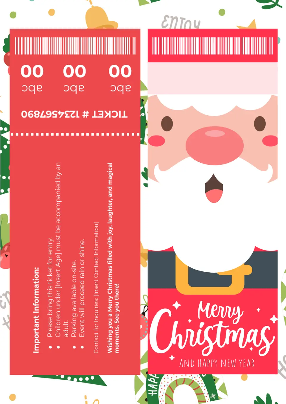 Christmas Ticket Template