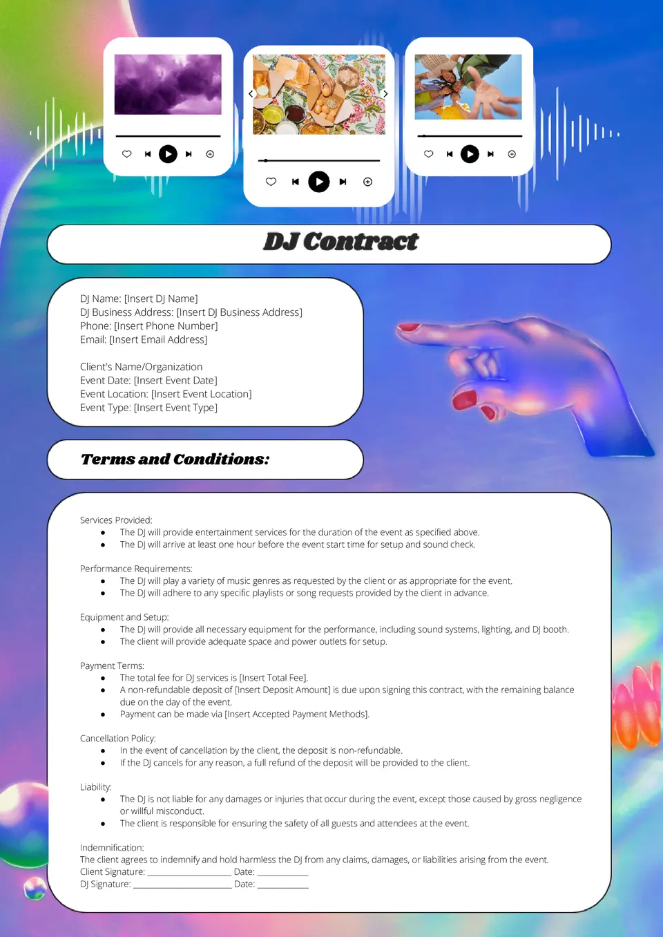 Dj Contract Template Google Docs