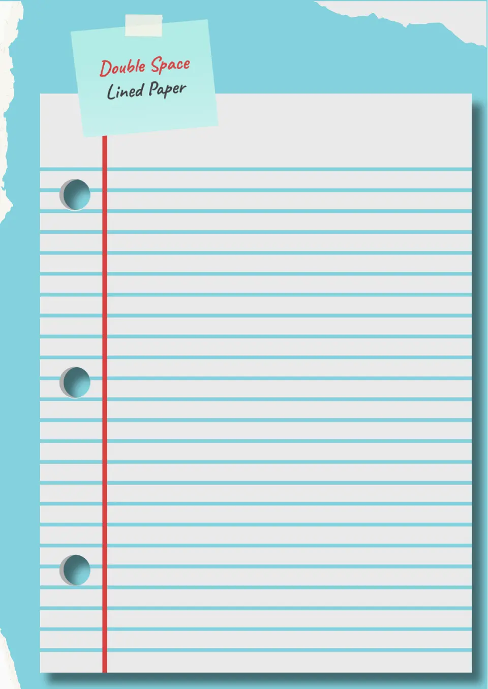 Double Spaced Lined Paper Template