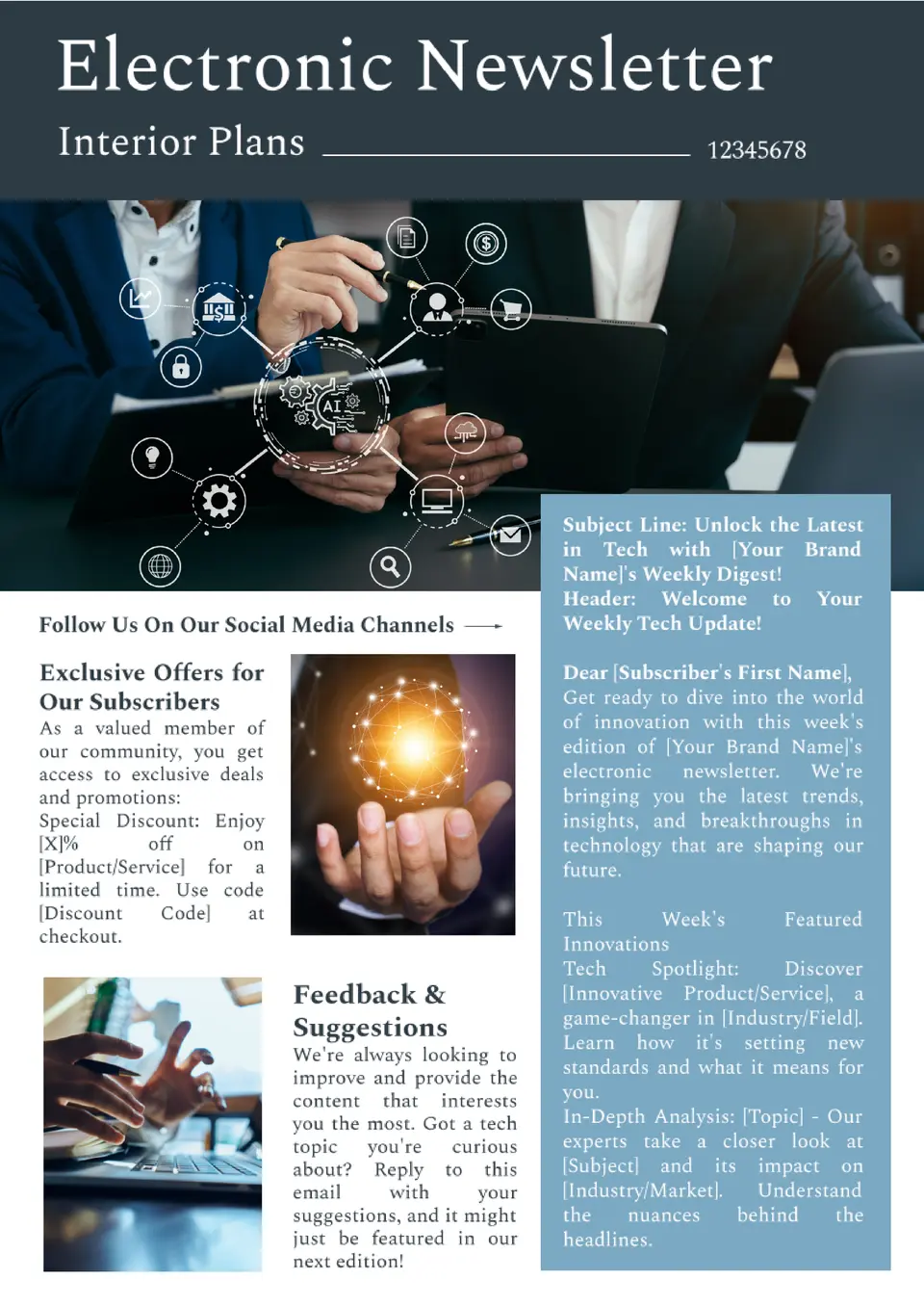 Electronic Newsletter Template