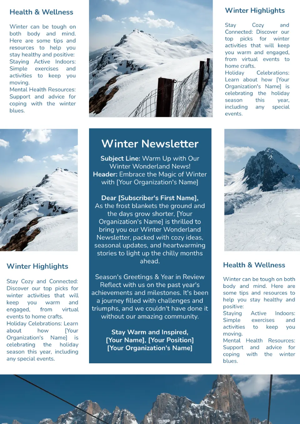 Winter Newsletter Template