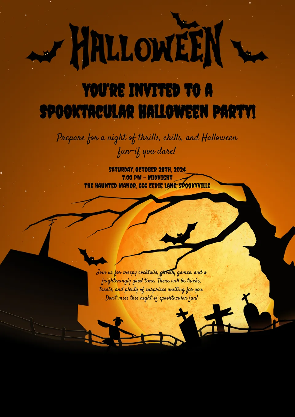 Free Halloween Party Invitation Template For Google Docs