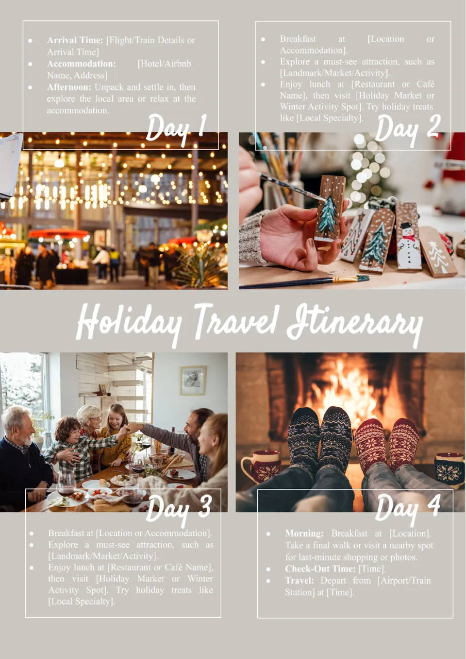 Free Holiday Travel Itinerary Template For Google Docs