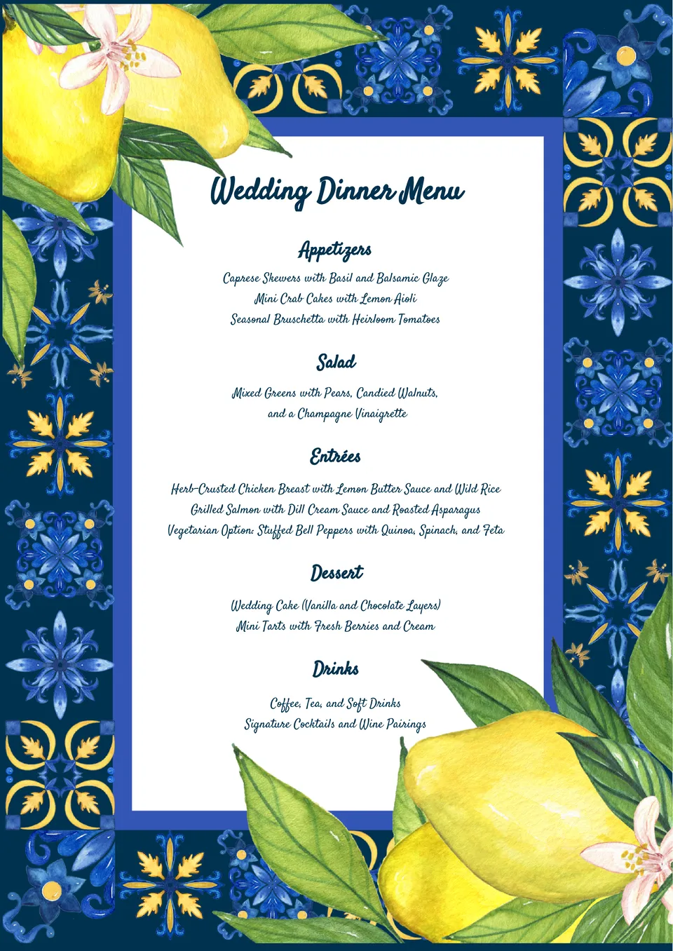 5 Wedding Menu Templates For Google Docs Free Download 5 Wedding Menu Templates For Google Docs Free Download