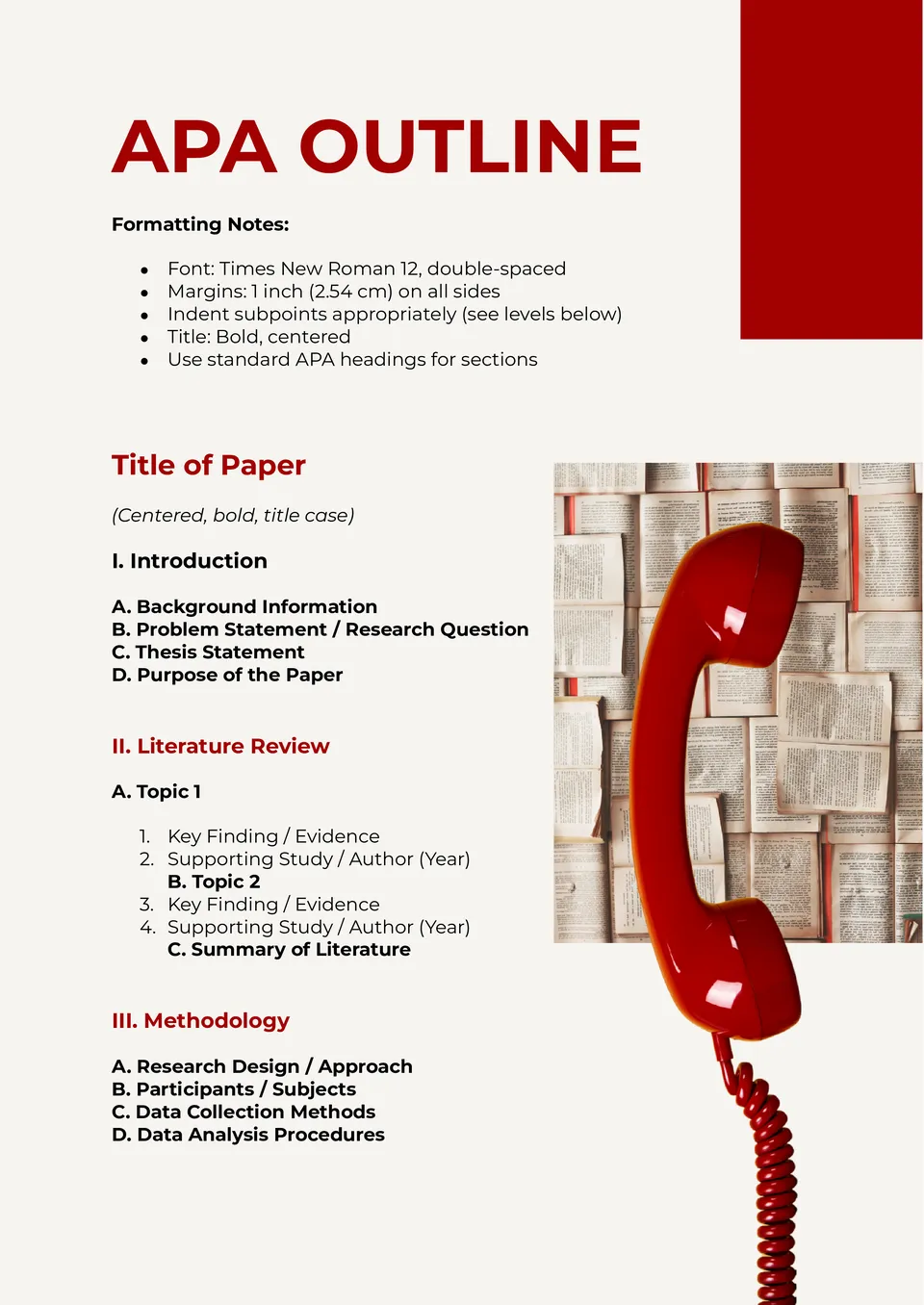 APA Outline Template