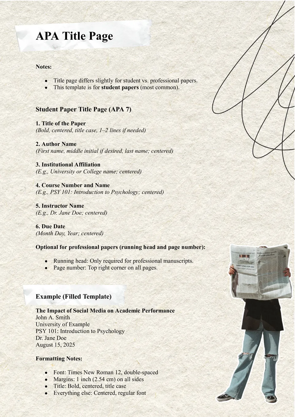 APA Title Page Template