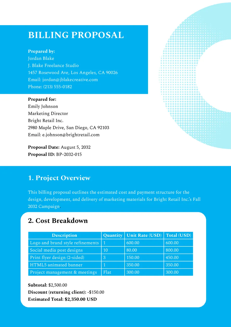 Billing Proposal Template
