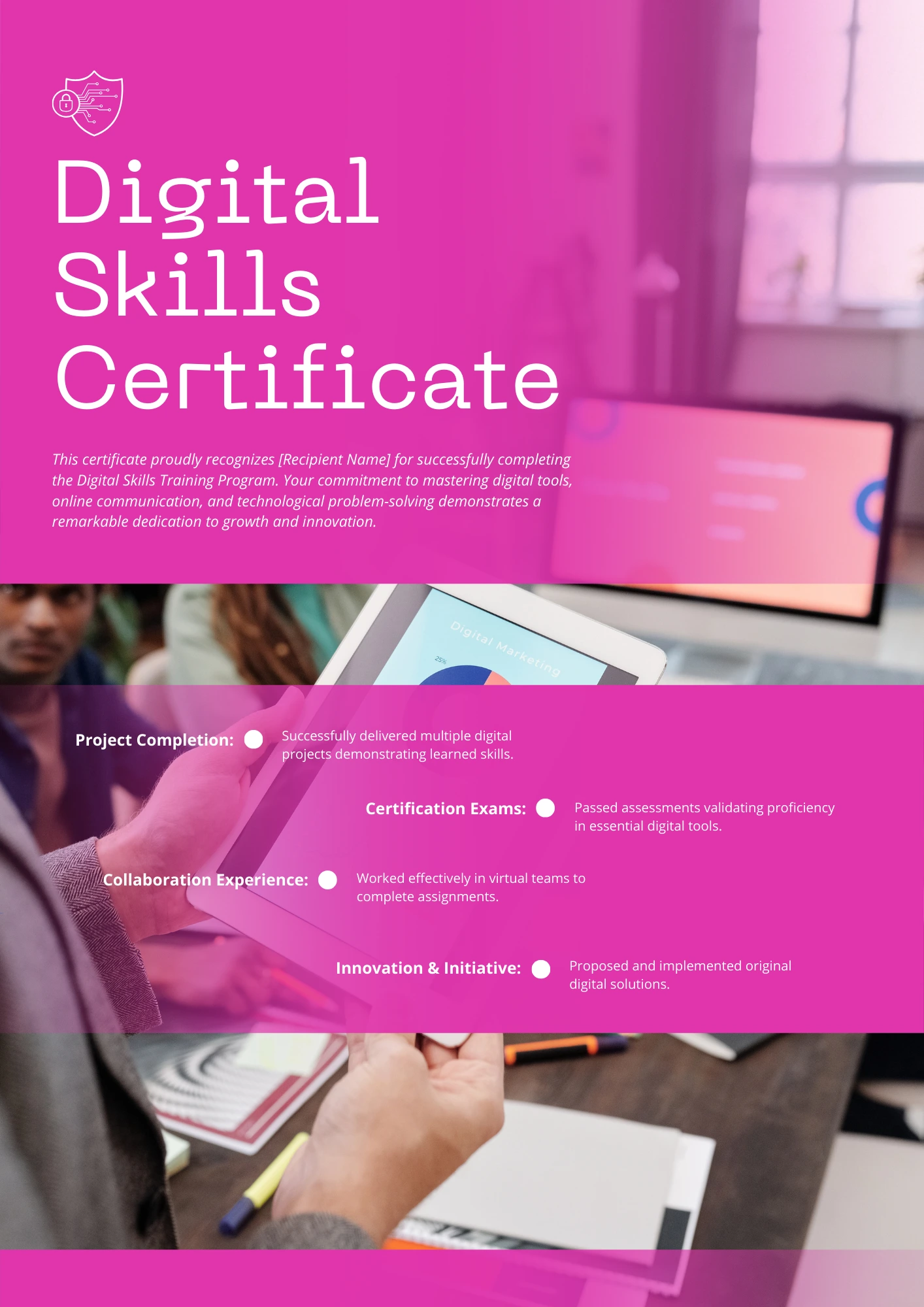 Digital Skills Certificate Template