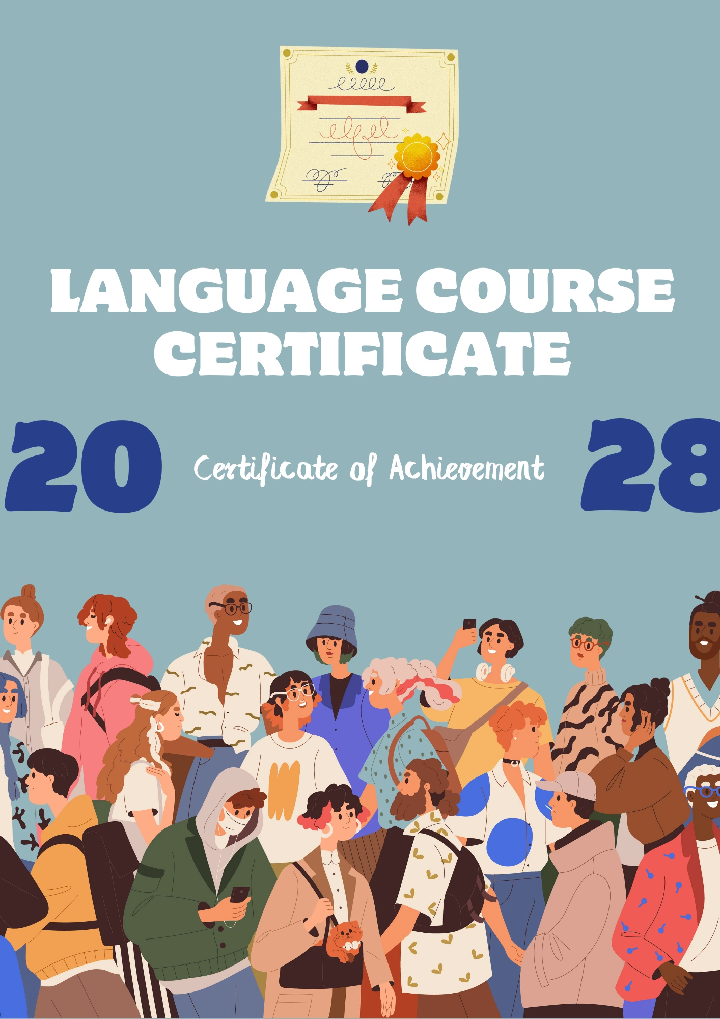 Language Course Certificate Template