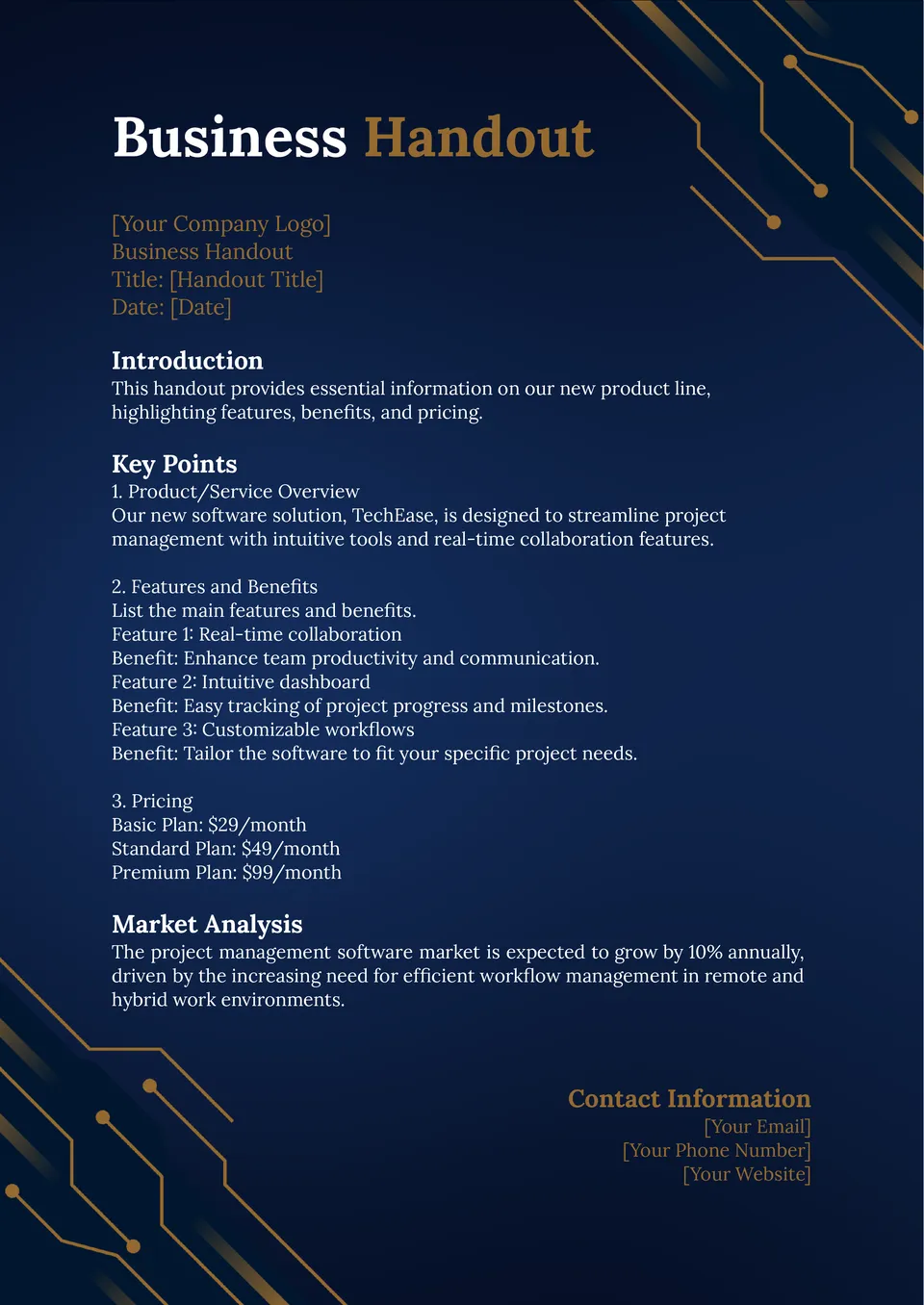 Business Handout Template