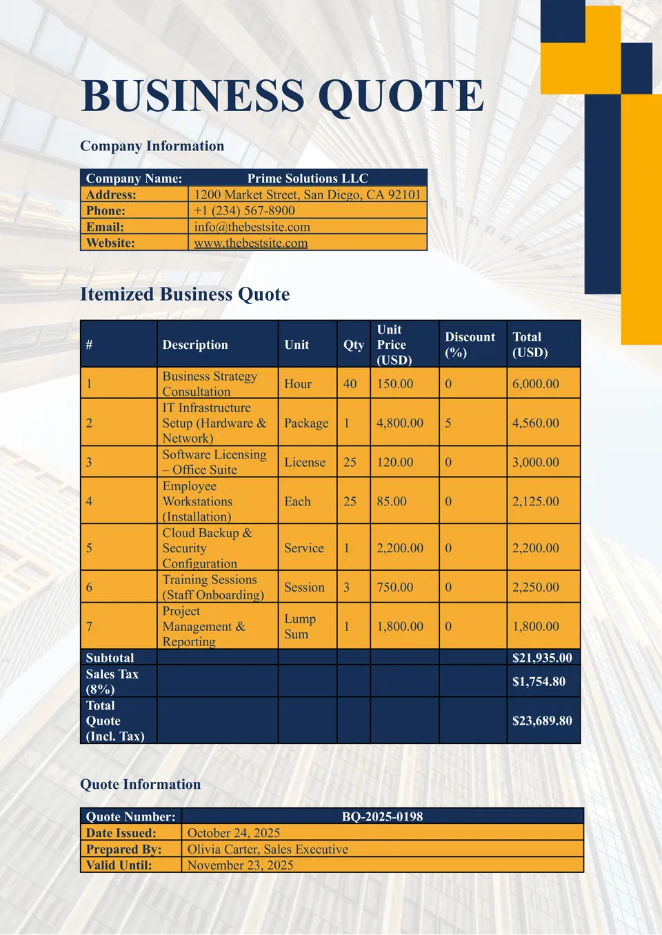 Business Quote Template