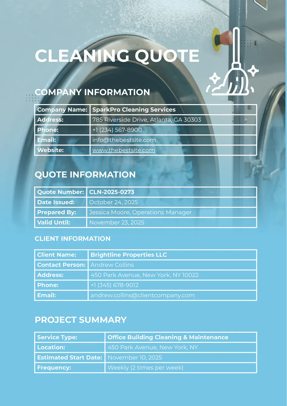 Cleaning Quote Template