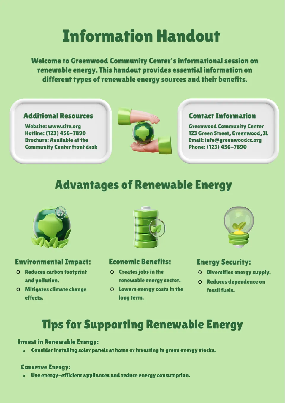 Information Handout Template
