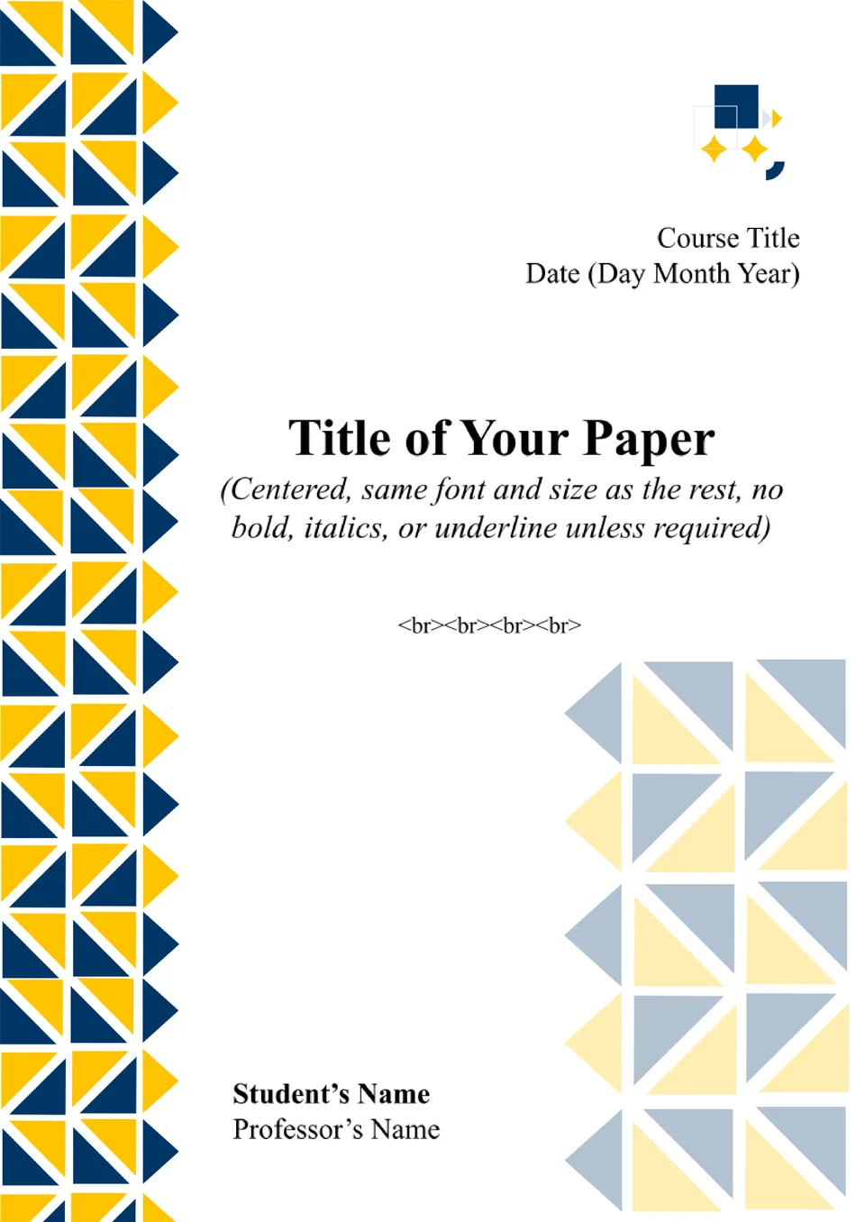 MLA Cover Page Template