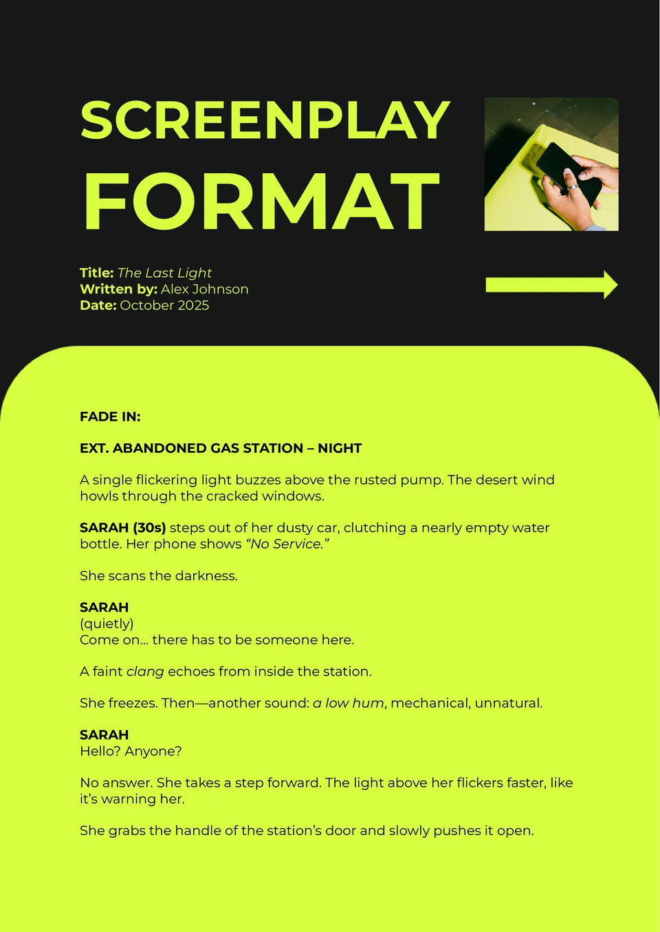 Screenplay Format Template