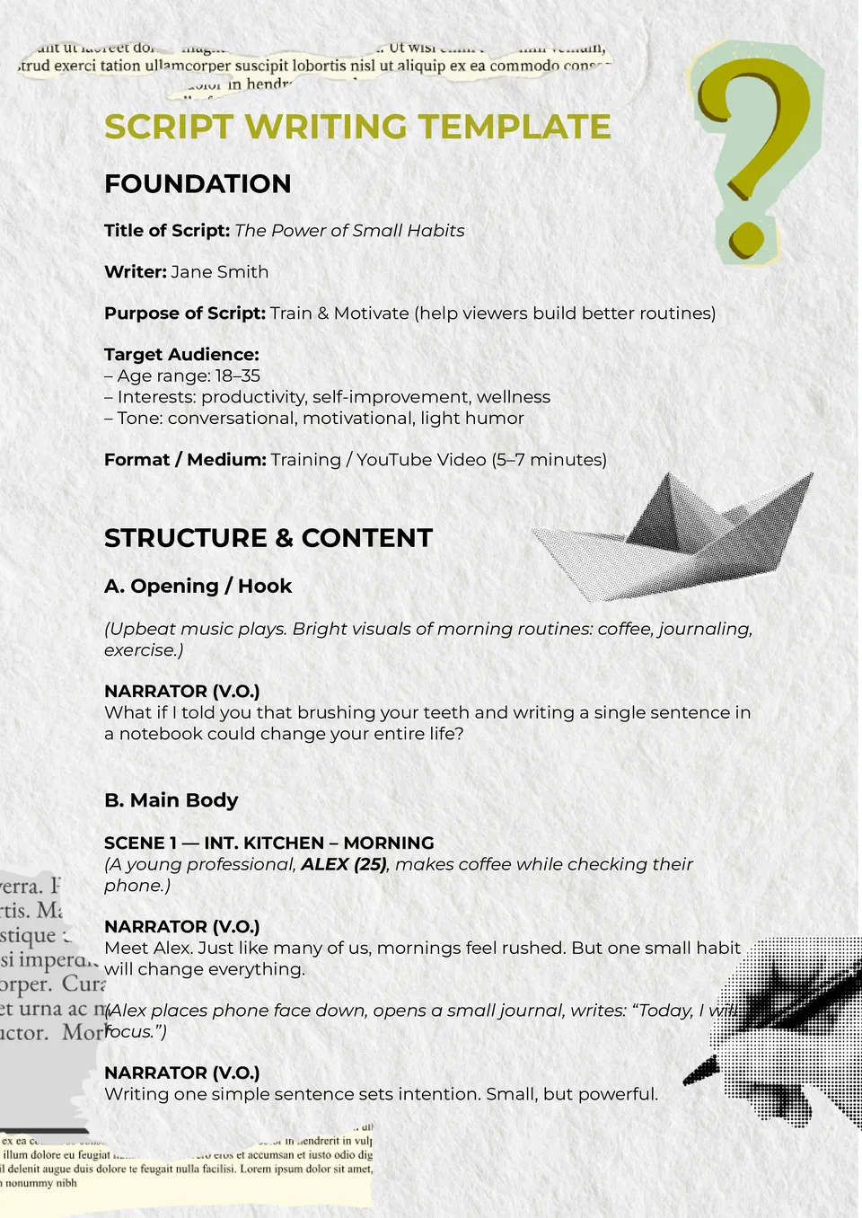 Script Writing Template