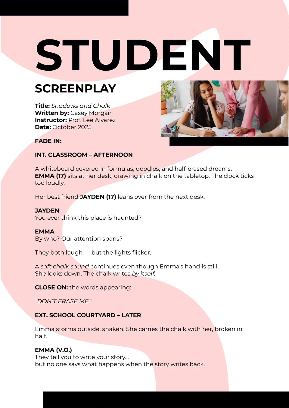 Student Screenplay Template
