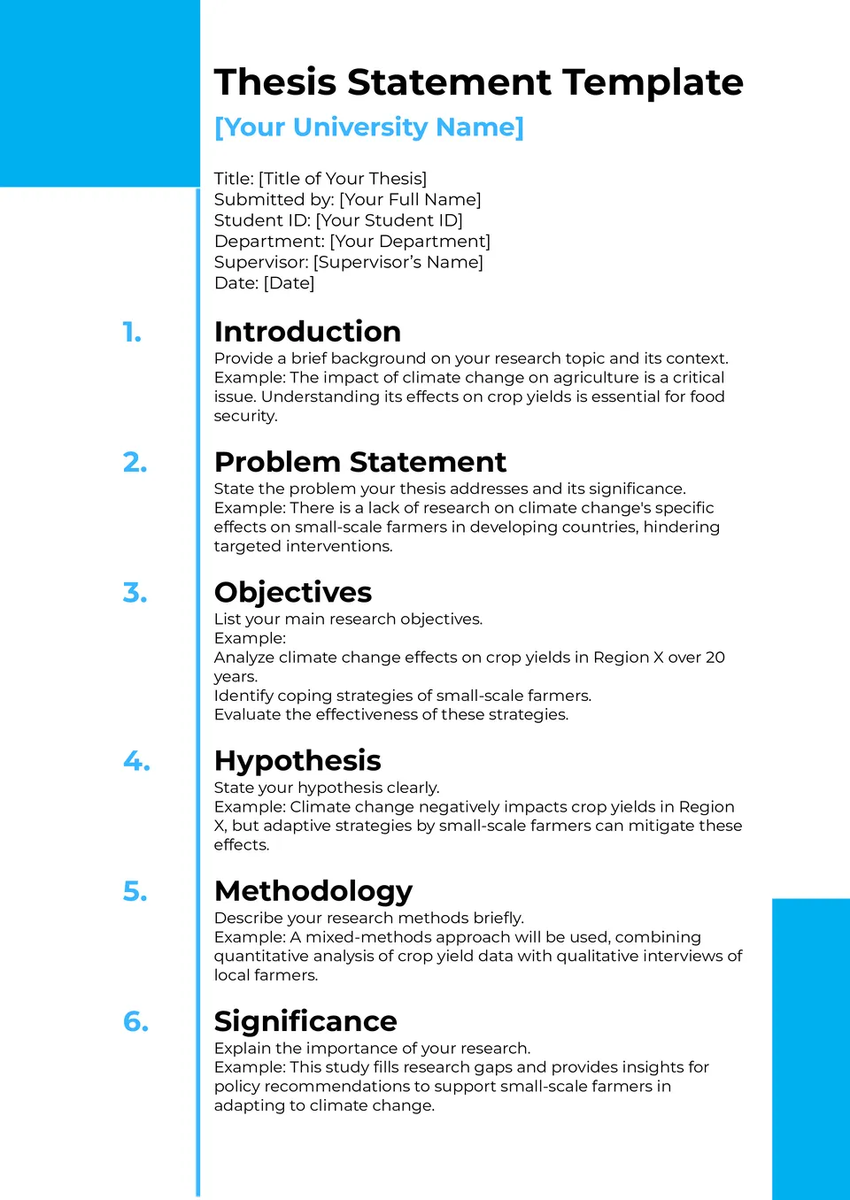 Thesis Statement Template