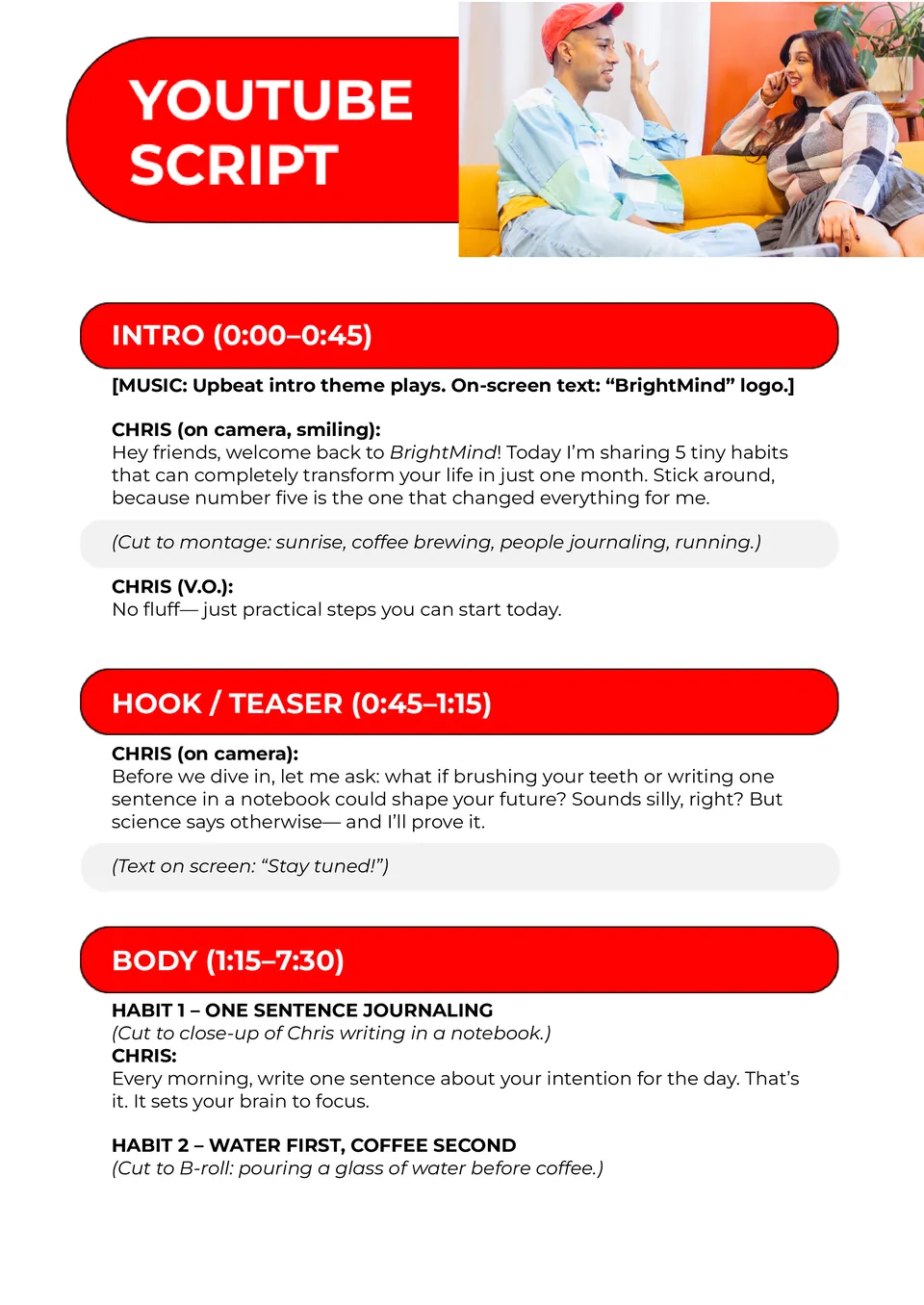 Youtube Script Template